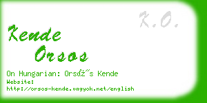 kende orsos business card